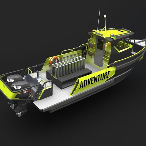 舷外敞开艇 - 950A - SEAX BOATS - 双引擎 / 封闭式驾驶舱 / 潜水