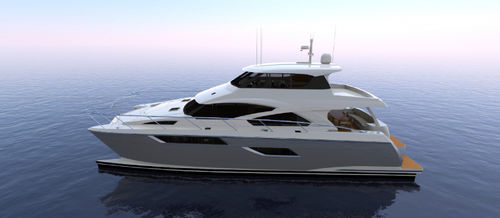 机动双体游艇 - CATYACHT 2000 - Qingdao Allheart Marine Co., Ltd. - 巡游 / 舵手室 / 铝制