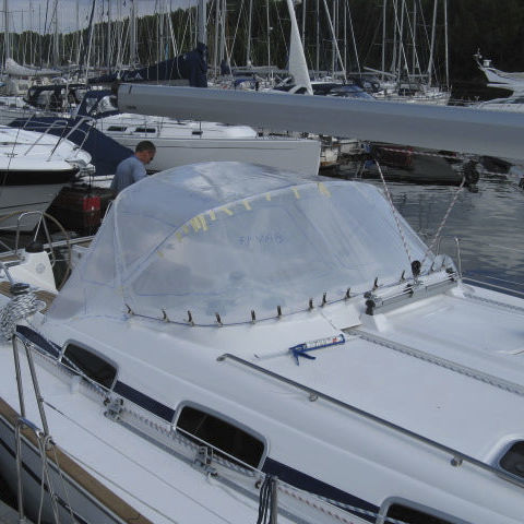 帆船敞篷顶篷 - Bavaria 47 - KAPELL ANNAT - 用于驾驶舱 / 不锈钢结构 / 白色