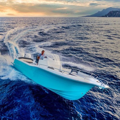 舷外敞开艇 - 280 CC Evo - White-shark - 双引擎 / 中央控制台 / 日光浴