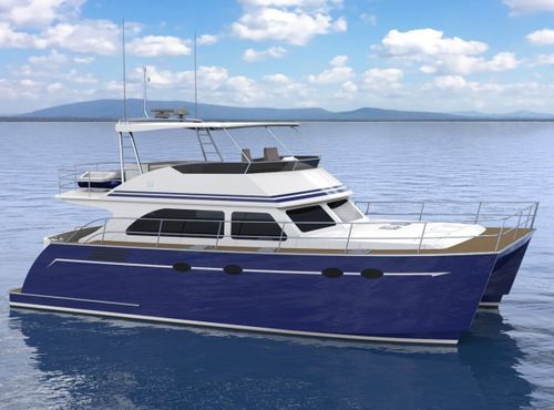 双体快艇 - JUSTON 47 POWERCAT - Lyman Morse - 舷内 / 飞桥 / T形顶篷