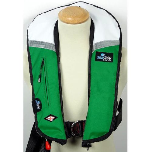 充气救生衣 - I-Zip – Green & White - Seasafe Systems Ltd - 170 N / ISO12402-3 / ISO12401