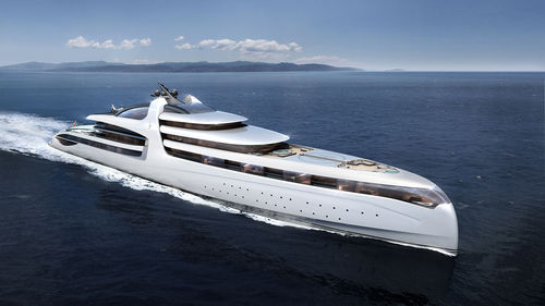 巡游巨型游艇 - X FORCE 145 - Admiral yachts - 高台驾驶室 / 钢 / 艏柱倒置式
