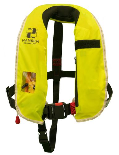 自动充气救生衣 - SeaLion Fluorescent Yellow ISO - Hansen Protection AS - 150 N / 男女通用 / 带有安全背带