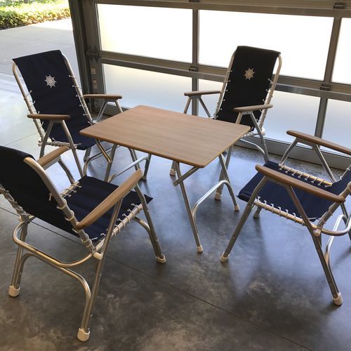 折叠驾驶舱台 - M400T - Forma Marine Furniture, LLC. - 柚木 / 铝制 / 棕色