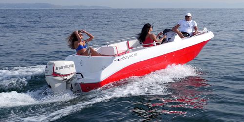 舷外敞开艇 - 480 SD  - Moonday Yachts - 侧边控制台 / 运动 / 日光浴