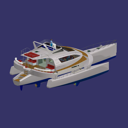 三体船机动游艇 - SEAHORSE 70' POWER - Tournier Marine - 巡游 / 飞桥 / 3舱