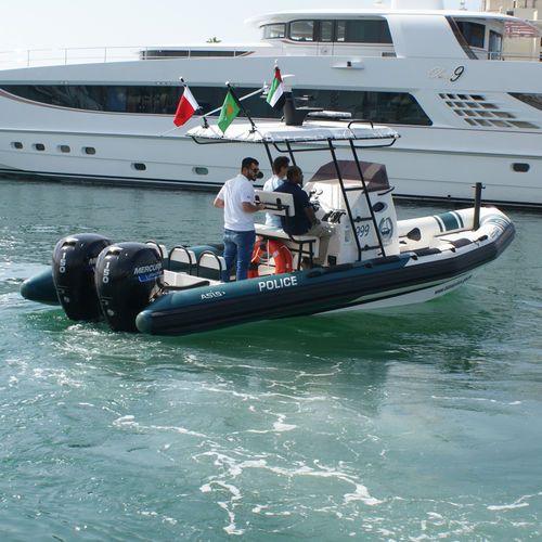 舷外充气艇 - 8 M - ASIS BOATS - 双引擎 / 半硬式 / 中央控制台