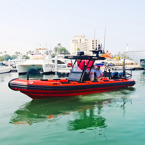 舷外充气艇 - 9.5 M - ASIS BOATS - 半硬式 / 用于救援 / 玻璃纤维