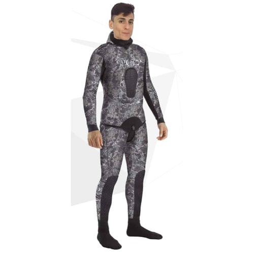 连体潜水服 - DARK BLACK CAMO - SPETTON - 长袖 / 一件式 / 带头罩