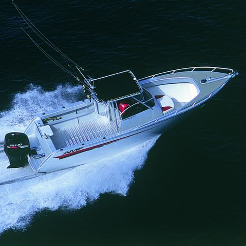 舷外敞开艇 - Viper 720 - AMF Boat Company - 中央控制台 / 钓鱼运动 / T形顶篷