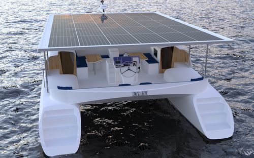 双体快艇 - ELIGHT 40 - NOVA LUXE YACHTS - 舷内 / 电太阳能 / 双引擎