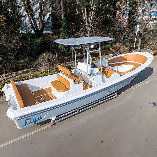 舷外敞开艇 - Panga boat 760 - Qingdao Lian Ya Boat Co.,Ltd. - 中央控制台 / 用于水上乐园 / 钓鱼运动