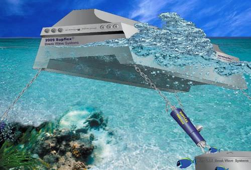 漂浮式防波堤 - superflex pontoon mooring systems - 混凝土