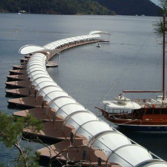 浮桥遮阳帆 - Tunnel & round shape - Structurmarine