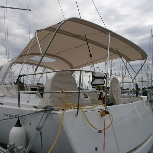 帆船遮阳棚 - Sun Odyssey 490 - TTOP Nautic - 用于驾驶舱 / 不锈钢结构 / PVC