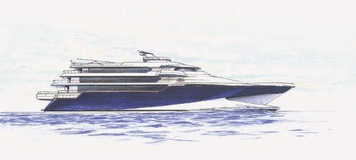 快速巨型游艇 - Wavepiercer Giga - LOMOcean Design - 高台驾驶室 / 复合材料