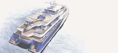 双体船巨型游艇 - Wavepiercer  - LOMOcean Design - 包船租赁 / 高台驾驶室 / 复合材料