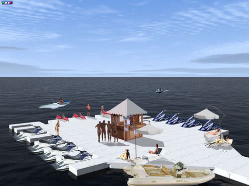 浮桥 - TAFF - Modular Floating System - 可调节 / 系泊 / 水上摩托车