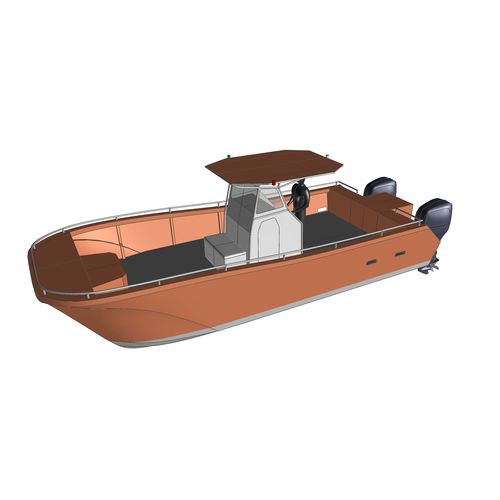 双体船敞开艇 - RIDER CS 28 - RIDER MARINE - 舷外 / 双引擎 / 中央控制台