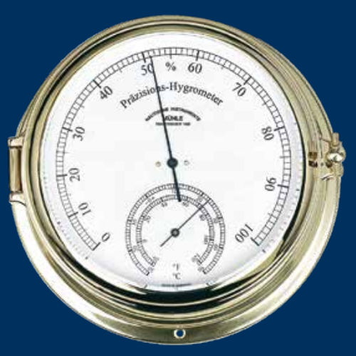 模拟温度计 - MS-51-11-180-ME - Mühle-Glashütte GmbH nautische Instrumente und Feinmechanik - 湿度计 / 抛光黄铜 / °C