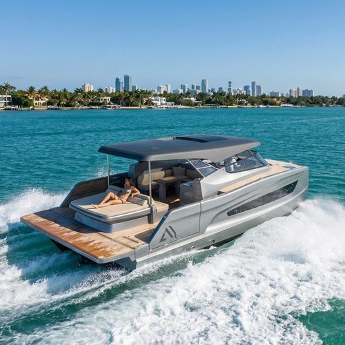 双体快艇 - 38 S - AVENTURA YACHTS - 舷内 / 双引擎 / 软顶