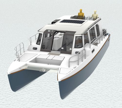 舱房双体游艇 - BB37 - Bader Hausboot - 舷外 / 双引擎 / 滑行船身