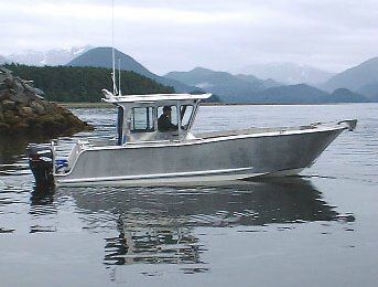 舷外敞开艇 - OSB 8,56 - ALUTEC BOATS - 封闭式驾驶舱 / 钓鱼运动 / T形顶篷