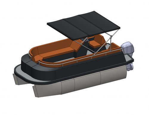 舷外浮桥船 - AquaFun 19 - Waterbus S.C. - 开放式 / 侧边控制台 / 钓鱼