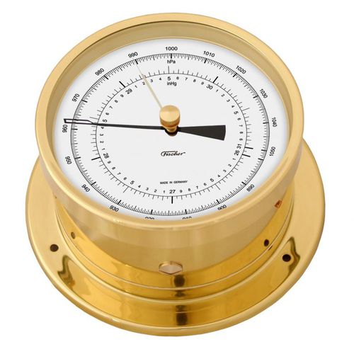 模拟气压计 - 103PM - Feingerätebau K. Fischer GmbH - 黄铜 / 白色