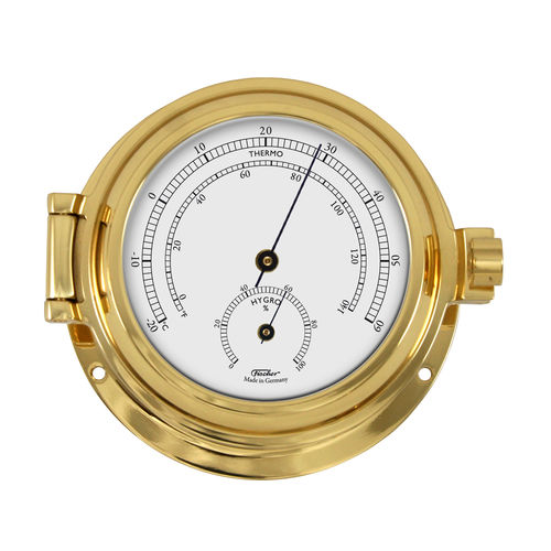 模拟温度计 - 1502TH - Feingerätebau K. Fischer GmbH - 湿度计 / 抛光黄铜 / °C