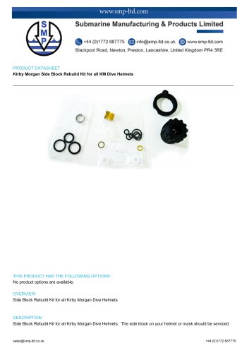 Kirby Morgan Side Block Rebuild Kit for all KM Dive Helmets