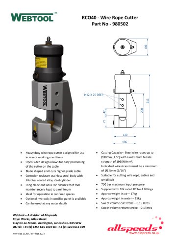 RCO40 – Wire Rope Cutter