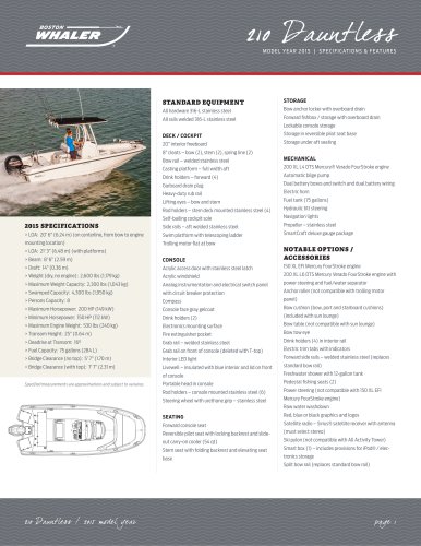 210 Dauntless Specifications - 2015