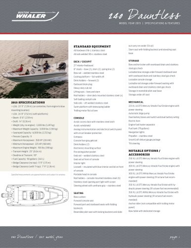 240 Dauntless Specifications - 2015