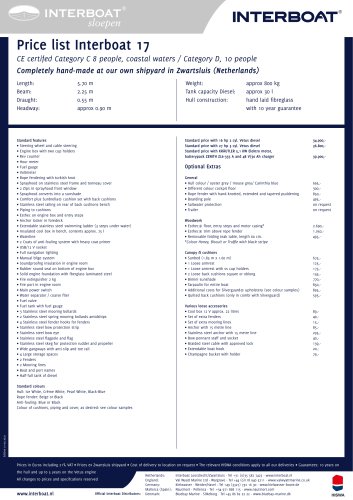 Price list Interboat 17