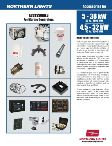 Accessories for Marine Generators: 5-30, 4.5-26 kW