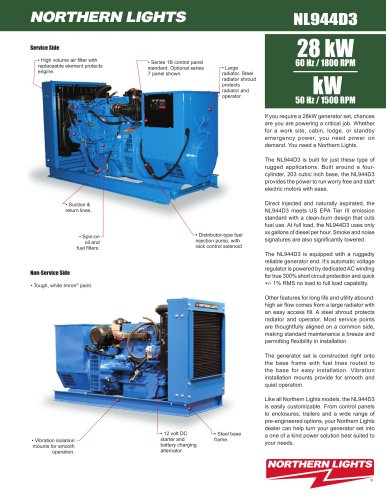 NL944D3: 28 kW Northern Lights Industrial Generator