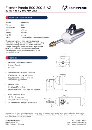 20 kW Pod E-Motor 48 V (600 rpm)