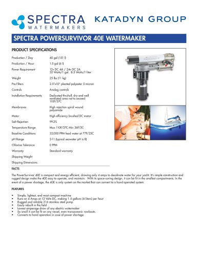 PowerSurvivor 40E Catalog