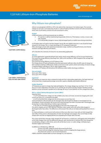 12,8 Volt Lithium-Iron-Phosphate Batteries