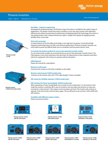 Phoenix Inverters 180VA ? 1200 VA 230V/50Hz and 110V/60Hz