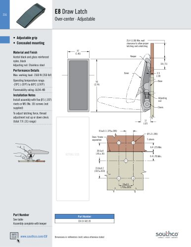 E8 - Adjustable Style Draw Latches