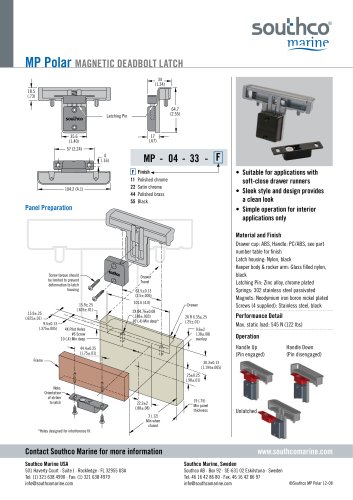 MP Polar Magnetic deadbolt Latch