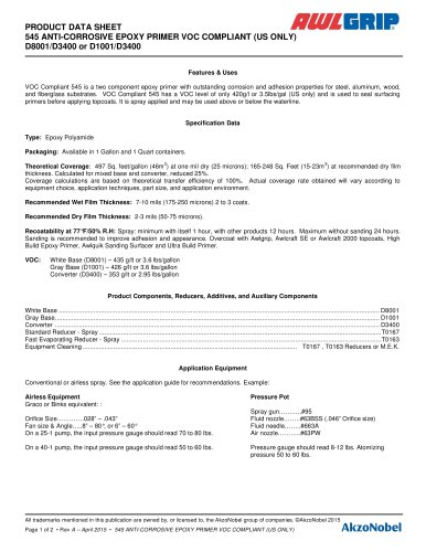 545 Epoxy Primer VOC Compliant