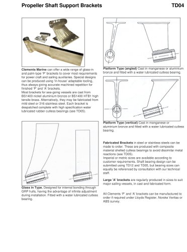 Propeller Shaft Support Brackets