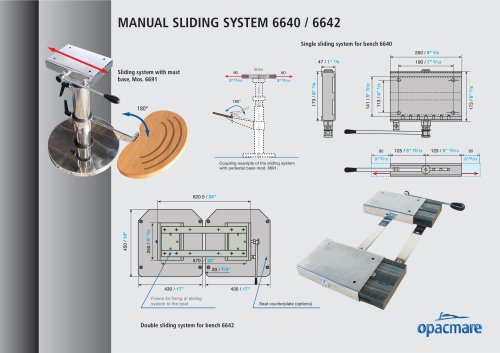 Manual sliding system model 6640 and 6642