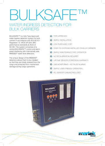 Bulksafe - Water Ingress Detection & Alarm System for Bulkers 