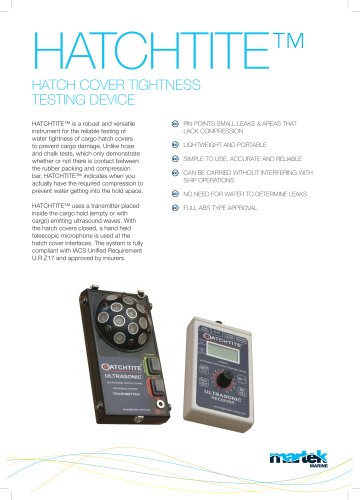 Hatchtite Ultrasonic Hatch Tightness Testing Kit