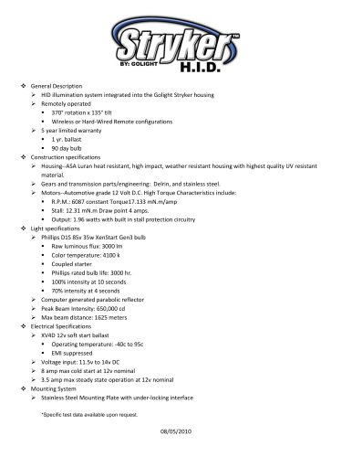 HID Spec Sheet